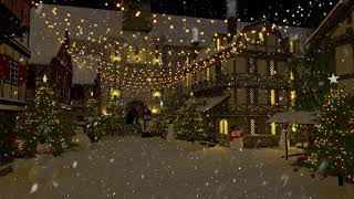 The Snowy Christmas Village Scenery  Snow Falling Sound 8 Hours [upl. by Aihtak743]