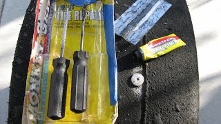 Corvette tire puncture repair plug it race slick nail screw by froggy [upl. by Ydur]