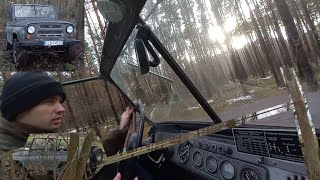 UAZ 469 jazda w terenie po lesie [upl. by Glimp482]