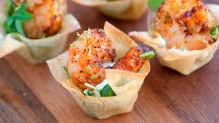 Chili Lime Shrimp Wonton Cups Recipe [upl. by Phaedra]