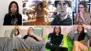 Reiner and Bertholdt Revealed  Girls Reaction Mashup  Attack On Titan [upl. by Eissahc]