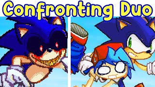 Friday Night Funkin Confronting Duo BF joins Sonic Good amp Bad Ending  FNF ModSonicEXE [upl. by Kincaid]