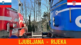 Winter Cab ride Ljubljana  Rijeka Slovenian amp Croatian Railways  train drivers view in 4K [upl. by Melac]