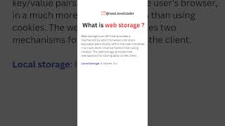 Web Storage javascript javascriptinterview shorts coding webdevelopment [upl. by Lavud]