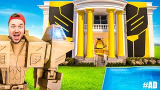 BUMBLE BEE Transforming BOX FORT House 24 Hour Challenge [upl. by Berlin419]