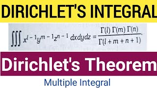 Dirichlets TheoremDirichlets Integral TheoremMultiple IntegralTriple Integral calculusBScMaths [upl. by Alle107]