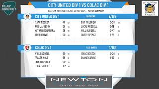 City United Div 1 v Colac Div 1 [upl. by Levania113]