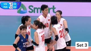 INDONESIA VS VIETNAM SET 3 SANGAT MERINDING [upl. by Sisxela421]