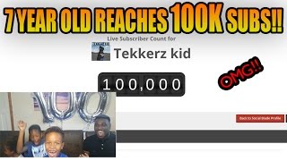 7 Year Old Kid with 100K SUBSCRIBERS  Tekkerz Kid [upl. by Attenod]