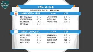 Melbourne Cricket AssociationWestDiv AT35Rd 16  County West CC  Blue v Tarneit Central Blue [upl. by Danyette743]