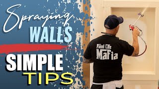 Spraying interior walls with an airless sprayer Paint Sprayer Tips [upl. by Reeba]