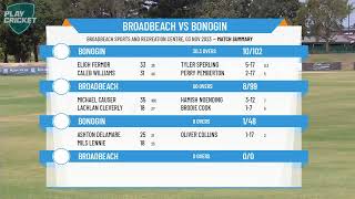 Cricket Gold Coast Ltd  Open Junior Division 2  Round 3  Broadbeach v Bonogin  Day 2 [upl. by Quinby]