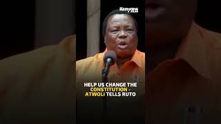 Help us change the Constitution  Atwoli tells Ruto [upl. by Ettellocin]