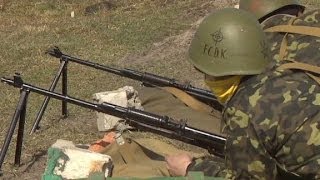 Ukraine volunteers train to fight [upl. by Ateuqal475]