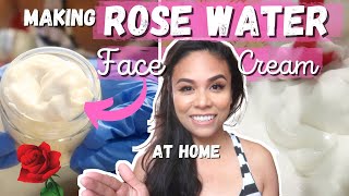 How I Make Rose Water Face Cream At Home  DIY antiaging lotion for problem mature skin [upl. by Sihunn]