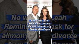 No wonder Leah Remini didnt ask for alimony in her divorce from Angelo Pagancelebrity foryou usa [upl. by Aimac]