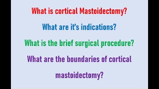 Cortical mastoidectomy  definition Indications steps of surgery Dr Krishna Koirala entdoctor [upl. by Ardnas431]