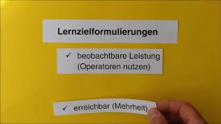 Lernziele im modernen Unterricht formulieren [upl. by Barna]