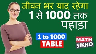 Tablesपहाड़ा1 से 1000 तक आसान तरीका  Learn tables in easy and fastest way from 1 to 1000 [upl. by Risay]