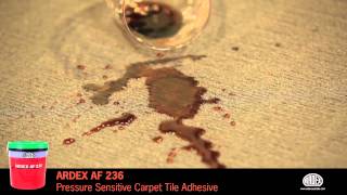 ARDEX AF 236  Pressure Sensitive Carpet Tile Adhesive  Semipermanent Carpet Tile Application [upl. by Teiv350]