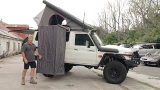 Troopy Gets AluCab Treatment amp JMACX Upgrade  Roof Conversion Awning Shower GVM Kit [upl. by Nairb]