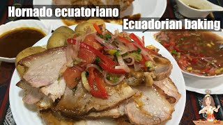 HORNADO ECUATORIANO🐷🇪🇨❤  pernil  Ecuadorian roasted pork [upl. by Shaylynn]