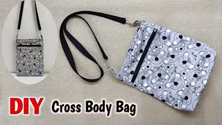 DIY Easy Cross Body Bag  Sling Bags making at home  Shoulder bag  sewing tutorial  DIY Cloth bag [upl. by Stern16]