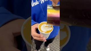 How to make Flat white Art flowers foryou subscribe barista coffee [upl. by Spaulding540]