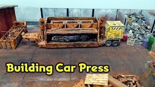 Building Junkyard Car Press Trailer in 164 scale [upl. by Ezechiel]