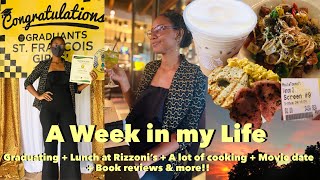 WEEKLY VLOG Graduating Lunch at Rizzoni’s Cooking Book reviews Movie date and MORE [upl. by Sokram342]