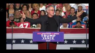 Brett Farve ENDORSES Donald Trump at Greenbay Wisconsin Trump Rally trump elonmusk jre jdvance [upl. by Alastair]