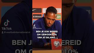 🤑 10 salaris inleveren Virgil van Dijk geeft antwoord oranje virgilvandijk voetbal [upl. by Towland]