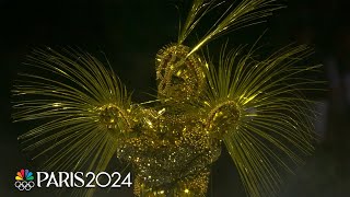 Golden Voyager encounters Nike the goddess of victory at Closing Ceremony  Paris Olympics [upl. by Ragland]