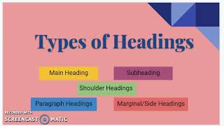 Types of Headings CSEC EDPM [upl. by Coridon700]