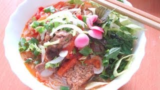 Bun rieu  Crab amp pork noodle soup  Helens Recipes [upl. by Ihpen679]