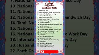 April Holidays 2024  April 2024 Calendar With Holidays holiday april2024bankholiday [upl. by Robbie]