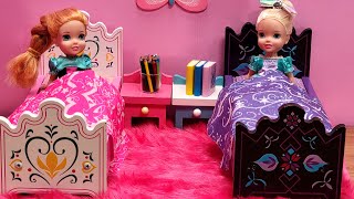 Go to bed  Elsa amp Anna toddlers  bedtime  breakfast morning routine  Barbie dolls [upl. by Sobmalarah]