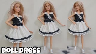 Doll dress 👗  How to make doll dress 🌺 [upl. by Grosberg]