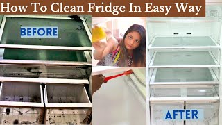 How To deep Clean 🫧 🪥 Your Fridge With Simple amp Easy Way how to remove yellow 🟡 spot [upl. by Nifares]