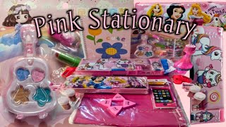 Cute pink stationary collectionpink eraser pink pencil casepink sharpner [upl. by Anifad]