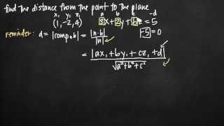 Distance between a point and a plane vectors KristaKingMath [upl. by Friend]