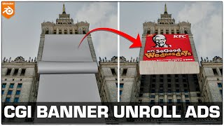 How to Create CGI Banner Unroll Advertisement using VFX in Blender [upl. by Delorenzo543]