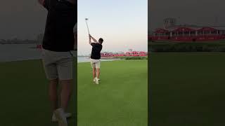 18th Hole at Yas Links Massively wimped out of my approach shot to the par 5😂 golfer [upl. by Ocram]