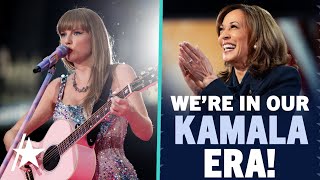 Taylor SwiftThemed Billboards For Kamala Harris Appear In NYC [upl. by Yeltihw]