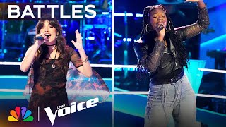 Eliza Pryor and Mikaela Ayira Bring the Energy on quotA Thousand Milesquot  The Voice Battles  NBC [upl. by Aihc]