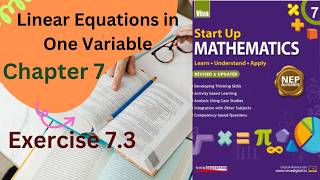 class7 Start Up Mathematics Ch7 Ex73Linear Equations in One Variable Viva Education [upl. by Karisa]