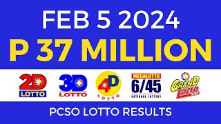 Lotto Result February 5 2024 9pm PCSO [upl. by Donna]