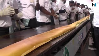 60 Indian chefs try making the worlds largest dosa in Chennai [upl. by Aicak344]