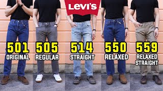 COMPLETE Guide To Levis Straight Fit Jeans  501 505 514 550 559 Comparison  Review [upl. by Leina]