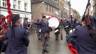 Scotland the Brave by Perth Pipe Band on High Street during Perths 2022 Christmas celebrations [upl. by Tiossem]